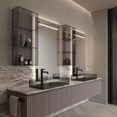 Viacondotti comp 02 Glamorous modern bathroom cabinetry by Aqua